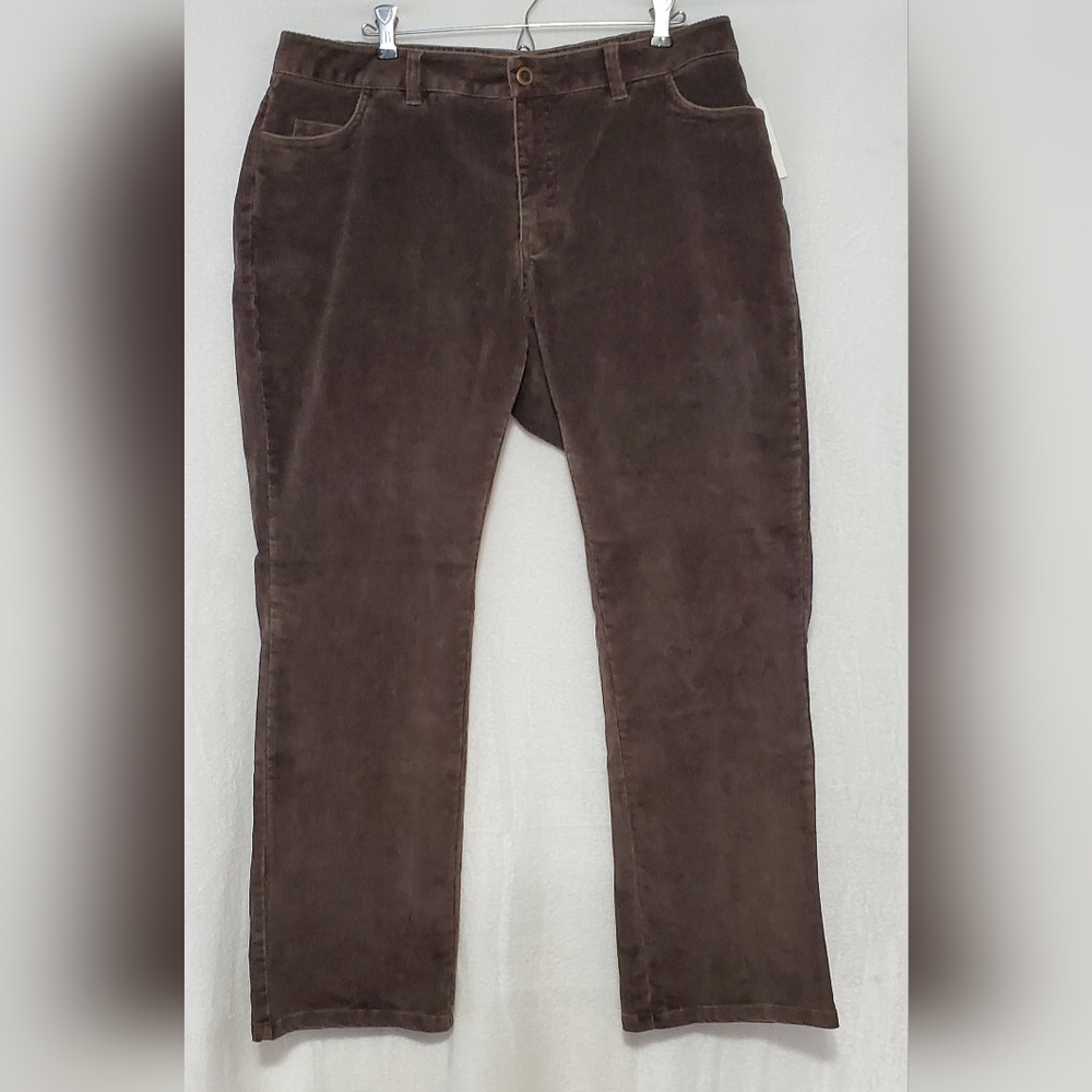 NWT Caslon Corduroy Washed Mocha Slacks Size 14WP